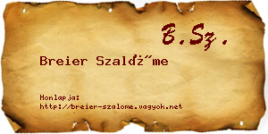 Breier Szalóme névjegykártya